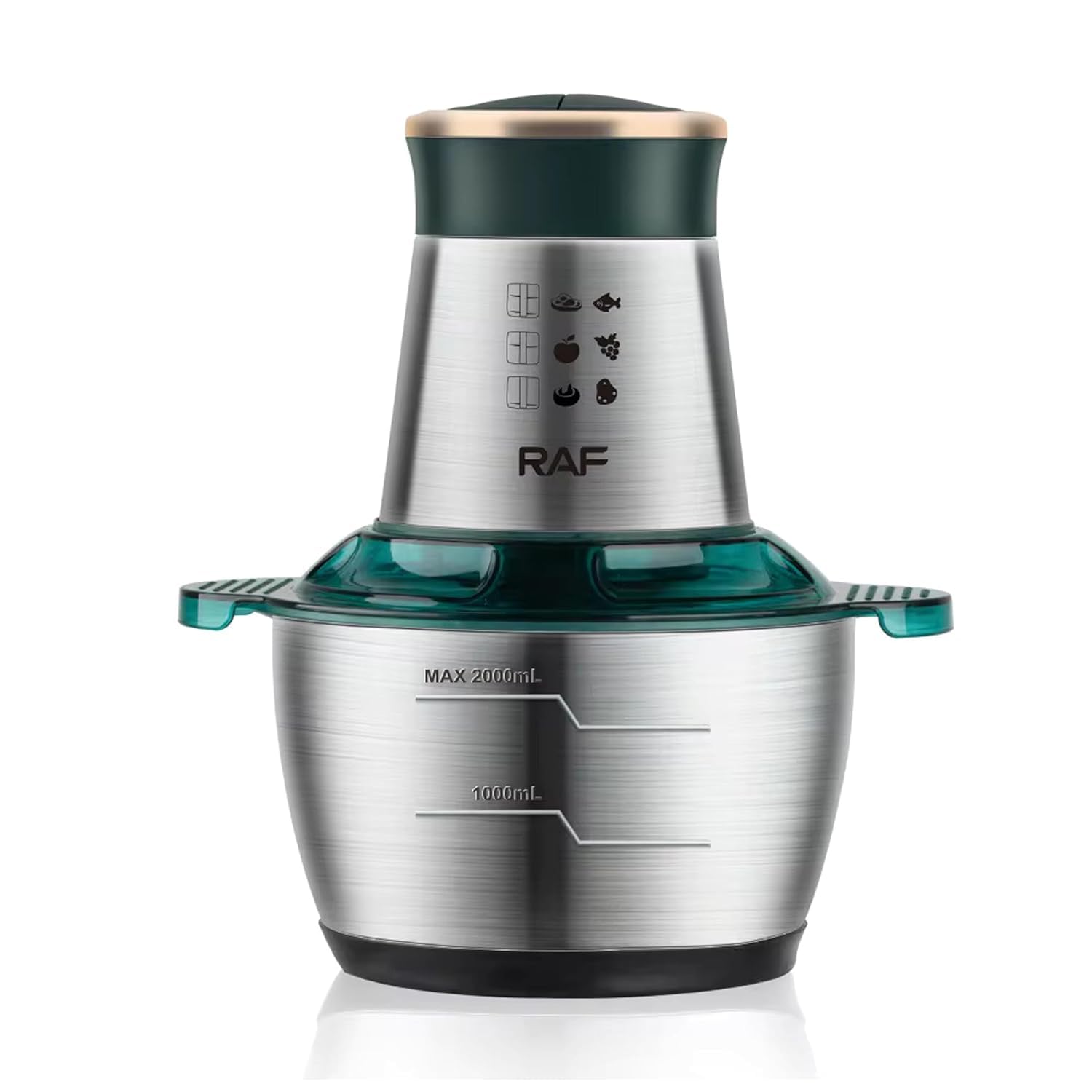 Lupro 1000W Electric Food Processor & Meat Grinder – Stainless Steel Vegetable Chopper (Silver, Pack of 1)