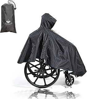 Waterproof Wheelchair Poncho, Windproof Rain cover adults Mobility Scooter Poncho Cape