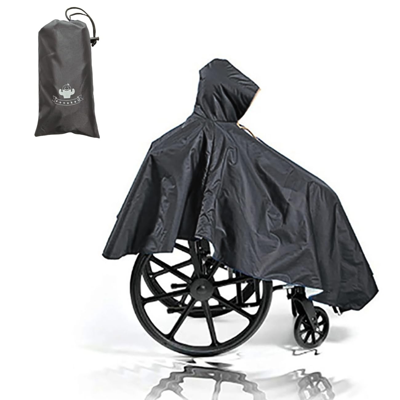 Fonakei Waterproof Wheelchair Poncho, Windproof Rain cover adults Mobility Scooter Poncho Cape