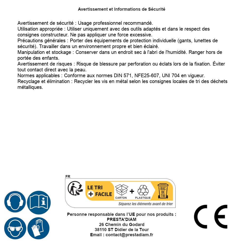 100 Vis à Bois Tête Hexagonale Tirefond 6 x 110 mm - DIN 571 - NFE25-607 - UNI 704 - Inox A2 - D-Work