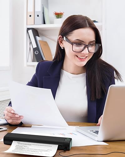 Miniatura 5 de Phomemo Impresora portátil  Papel térmico plegable inalámbrico y de letras estadounidenses, tamaño 8.5 x 11 pulgadas, 100 hojas y funda, impresora