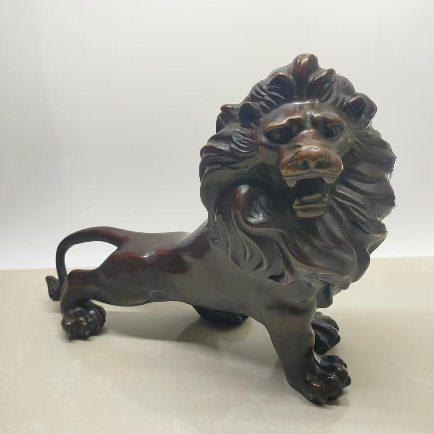 Dytartzx Pure bronze lion statue of The King of Beasts family life decoration