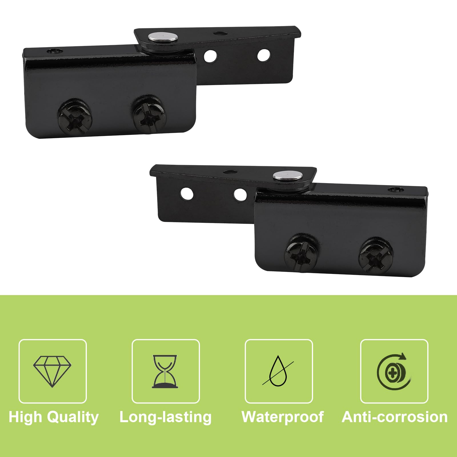 UFURMATE Glass Door Hinge, 4Pcs Side Mounted Frameless Pivot Hinges Clamp, Adjustable Cabinet Clip Replacement Kit - Image 3