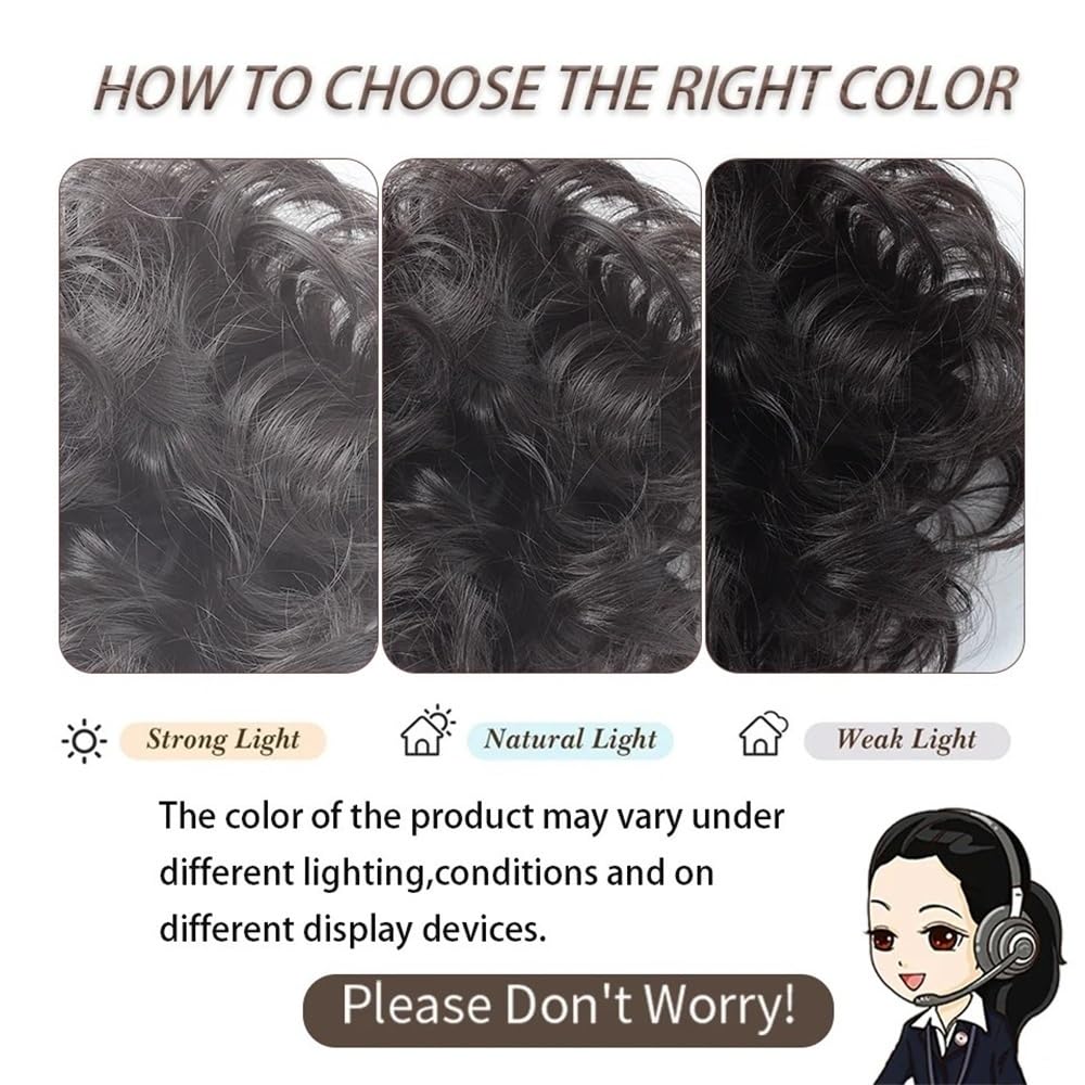 Chignon finto Chignon sintetico spettinato, versatile, regolabile, con clip laterale, for donne Donne(27H613)
