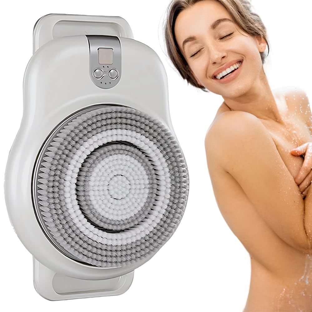 Revolutionary Wall-Mounted Automatic Rotating Shower Brush Back Scrubber - Electric Back & Body 360° Deep Cleansing & Exfoliating Body, Adjustable Speed for Spa-Like Experience