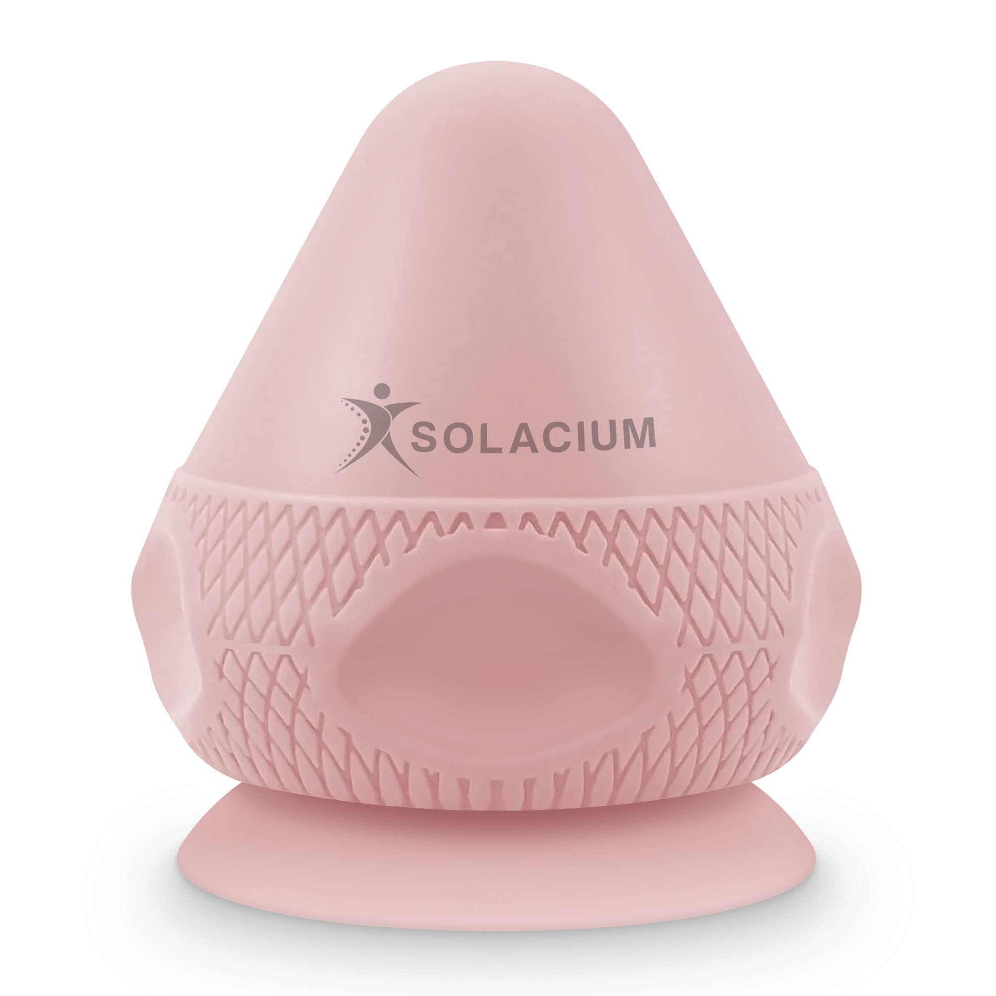 Solacium Mountable Massage Therapy Tool - Multi-Surface Suction Cup Wall Massage Tool for Sore Muscles, Myofascial Release, Stress Relief, Trigger Point and Deep Tissue Massage (Pink)