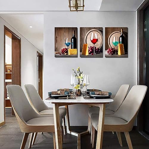 Miniatura 3 de Lienzo decorativo de pared para cocina decoración de pared para comedor decoración de pared familiar moderna de hotel pinturas retro copas de vino y