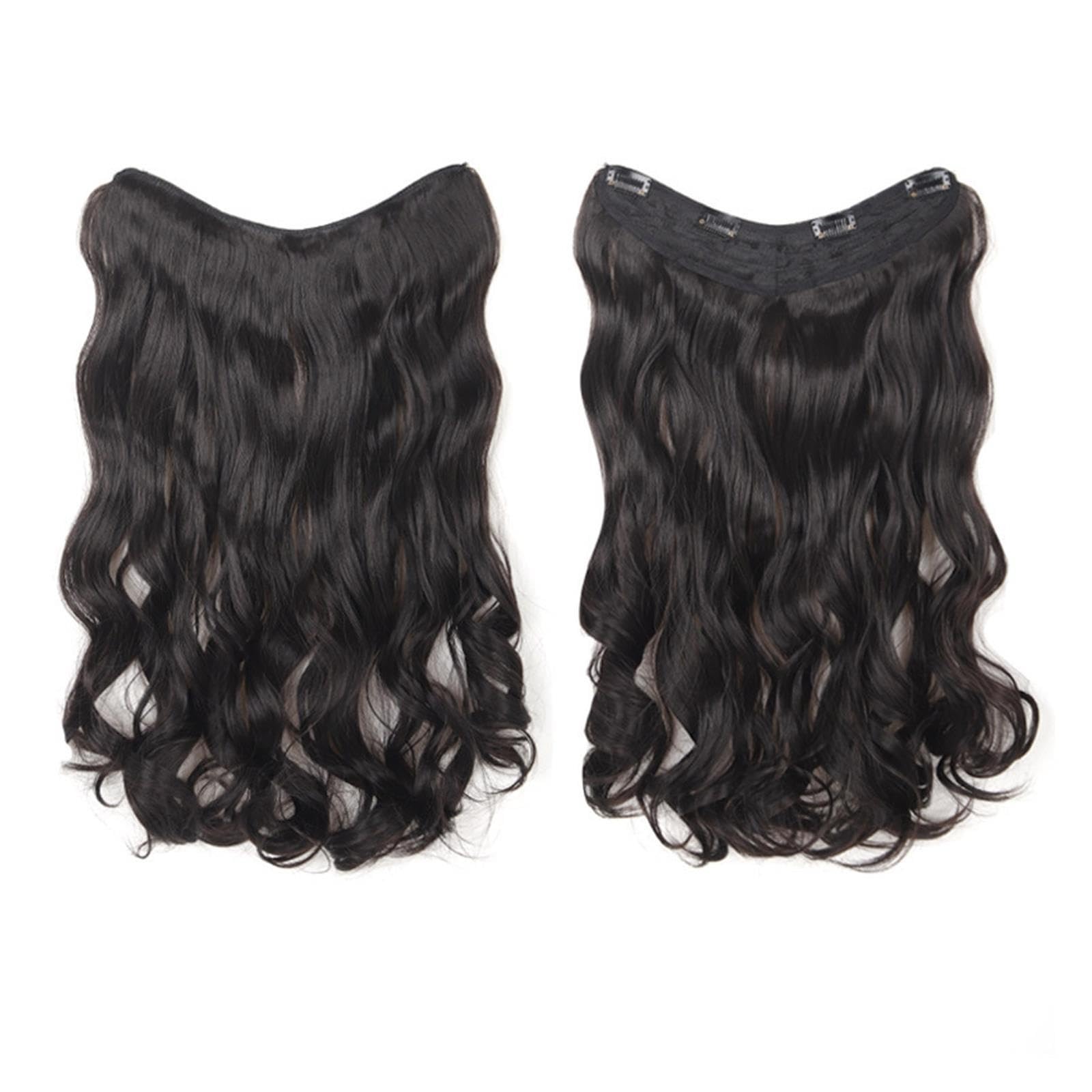 Pelucas Cabello rizado de una pieza con volumen esponjoso, extensiones de cabello(Brown)