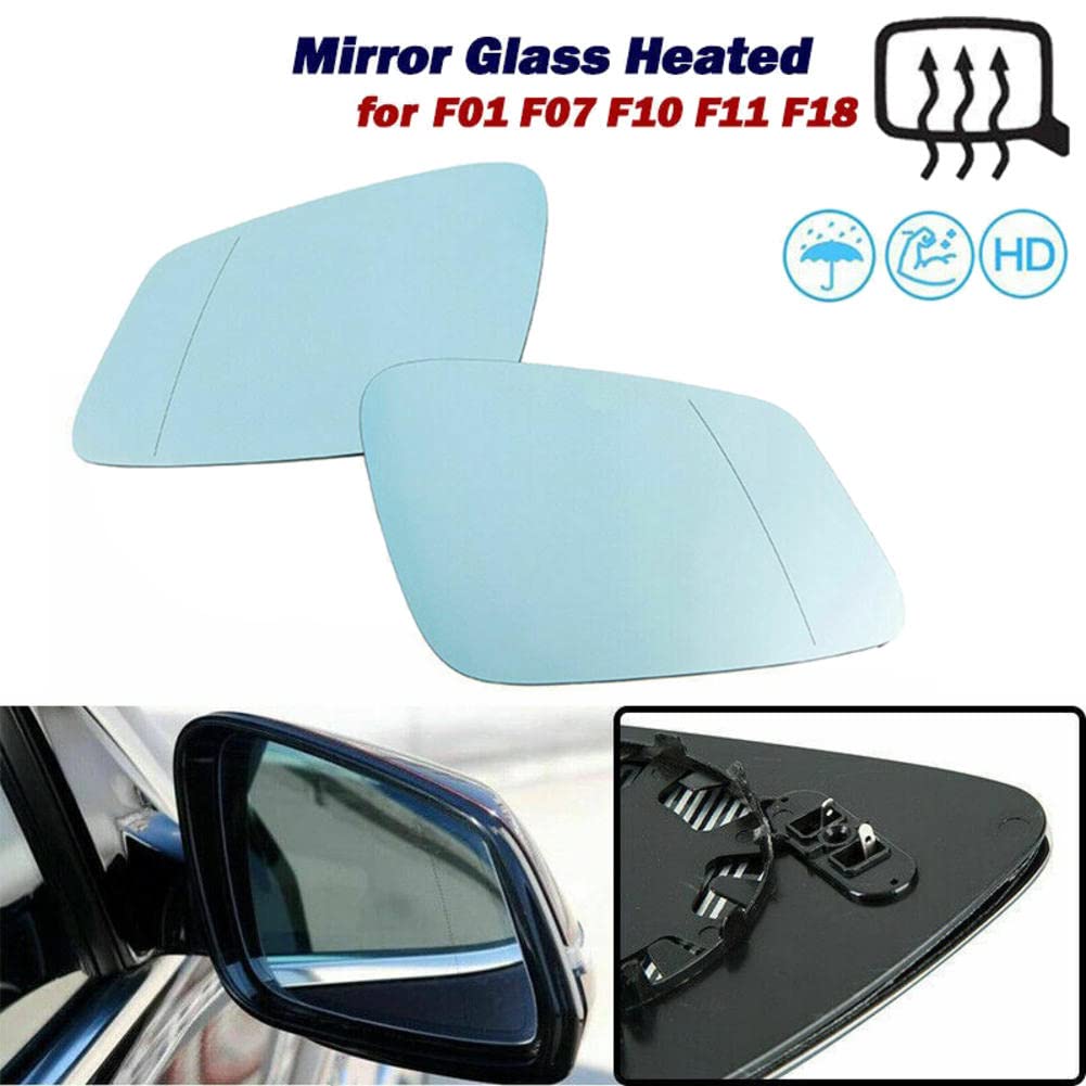 Rear View Mirror Glass Heated Blue for BMW 5 6 7 Series F07 F10 