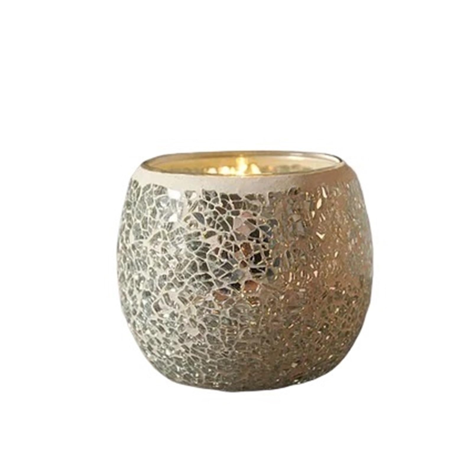 Candle sticks holder candle holders， Snowflake Mosaic Glass Candlestick Holders(Style12)