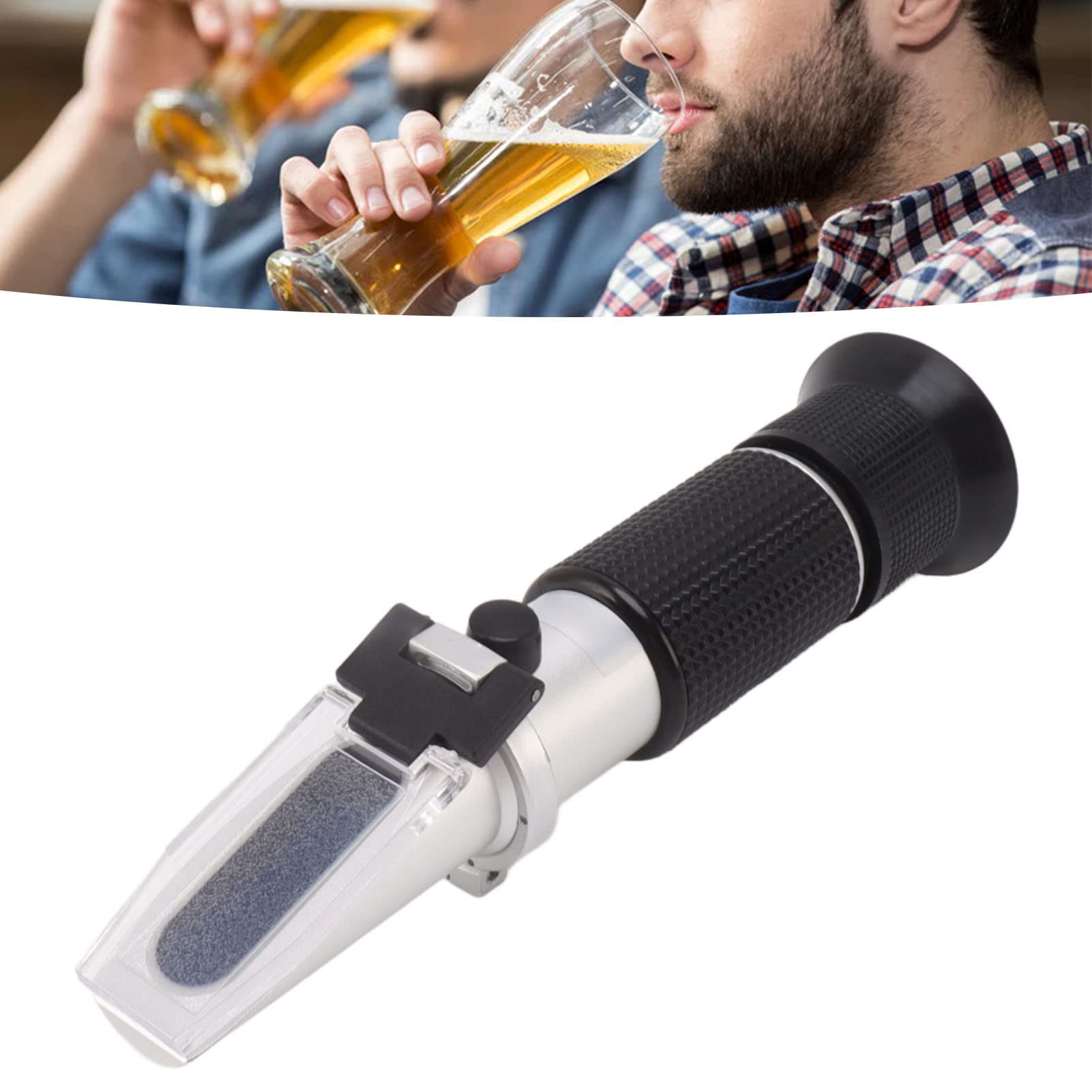 Milk Meter Refractometer, Aluminum Compact Ergonomic Handle 0 to 20 Percent Handheld Refractometer for Protein