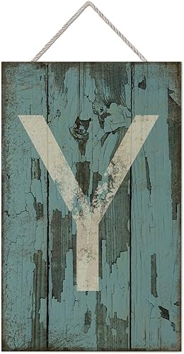 Vista 287 de Letrero colgante de madera con letra A, letrero de madera, decoración del hogar, 26 letras del alfabeto de metal, placa de madera, decoración