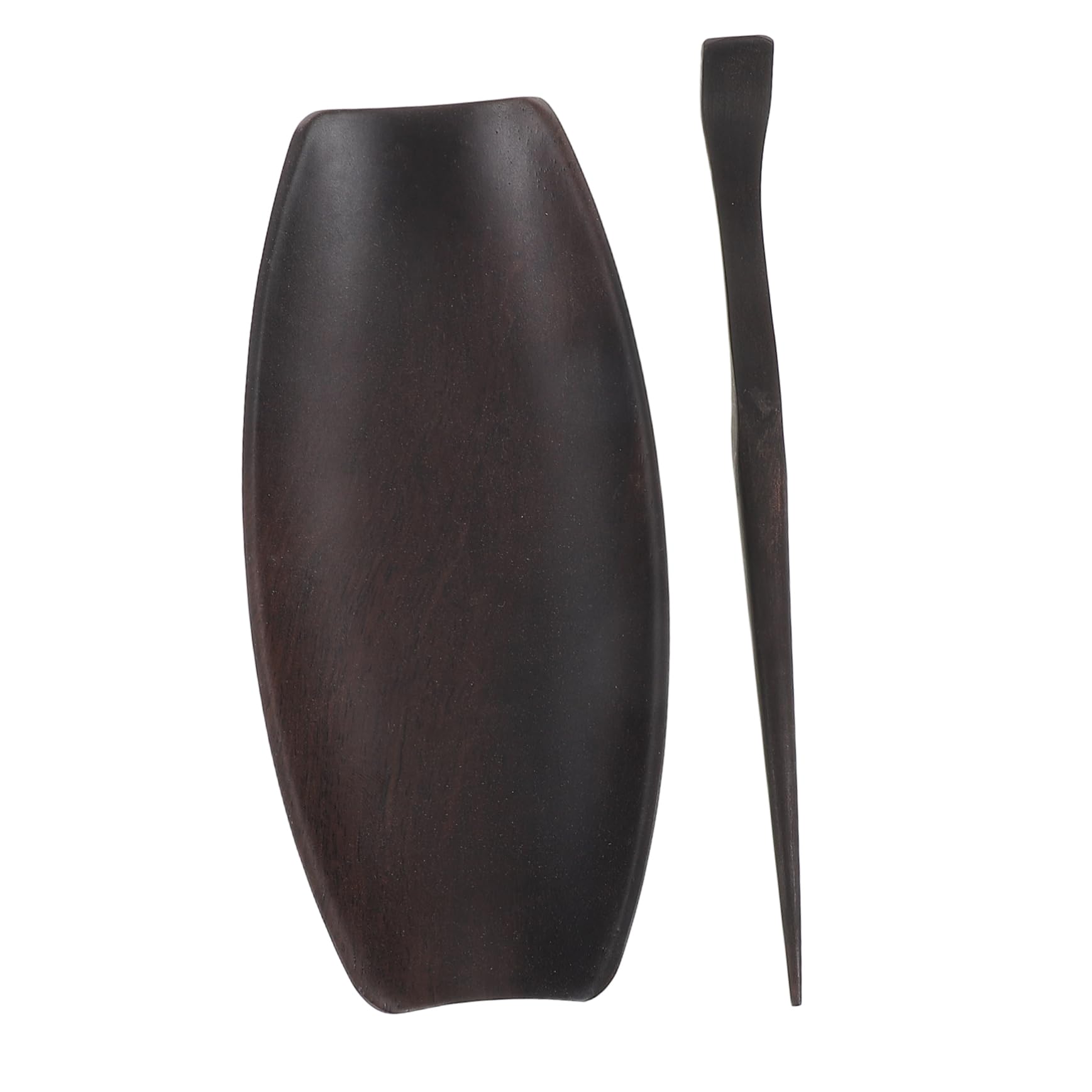 Unomor 1set Portable Sandalwood Tea Leaf Spoon and Storage Holder for Loose Tea and Coffee Beans Creative Kung Fu Accessories for Ceremony and Home Decor