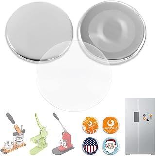 BEAMNOVA 100 Sets of 58mm / 2.28 in (Approx. 2-1/4 inch) Metal Button Parts Fridge Magnet Supplies for Button Maker Machine Round Pin Maker, Supplies Only, Machine NOT Included