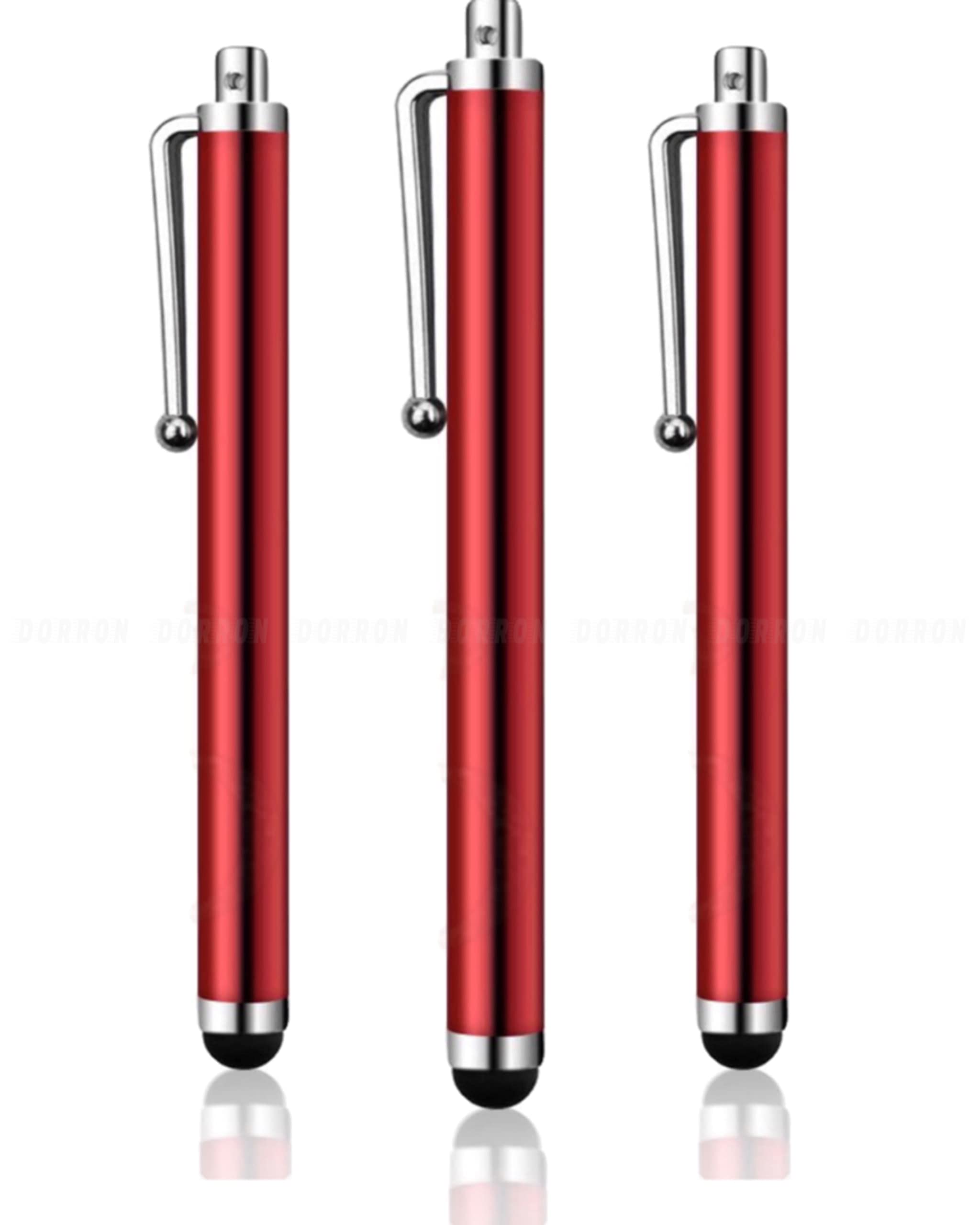 iAccessories Universal Capacitive Stylus Touch Screen Pens Compatible with All Smartphones | Tablets | iPad | iPad Pro | iPhone | Android Mobile Phones (Pack of 3, Red)-image-15