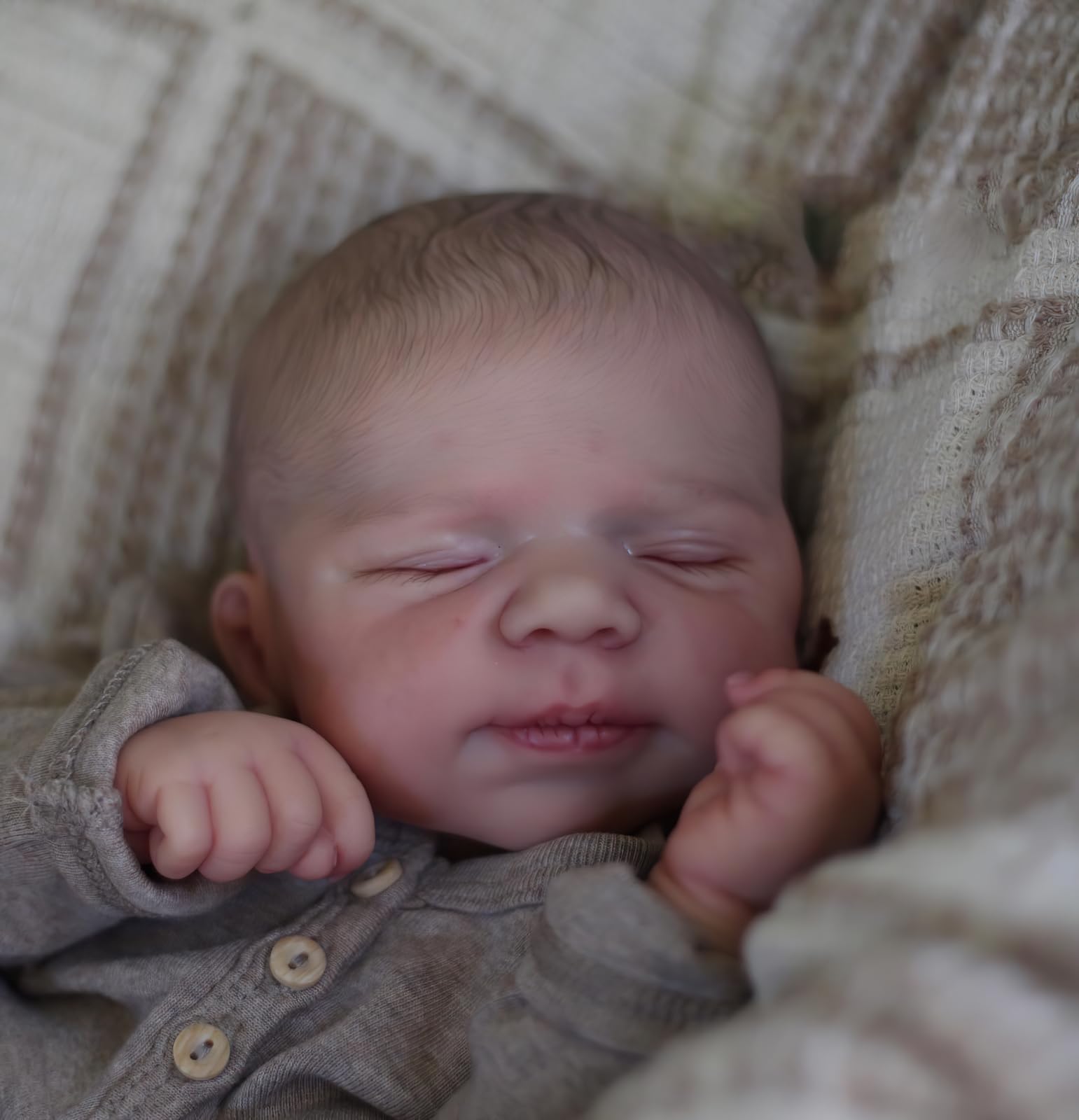 MineeQu Lebensechte Reborn-Schlafende Baby-Puppen 19 Zoll Vinyl Vollkörper Anatomisch Korrektes Leben Neugeborenes Baby Mädchen Puppen, die realistisch Aussehen