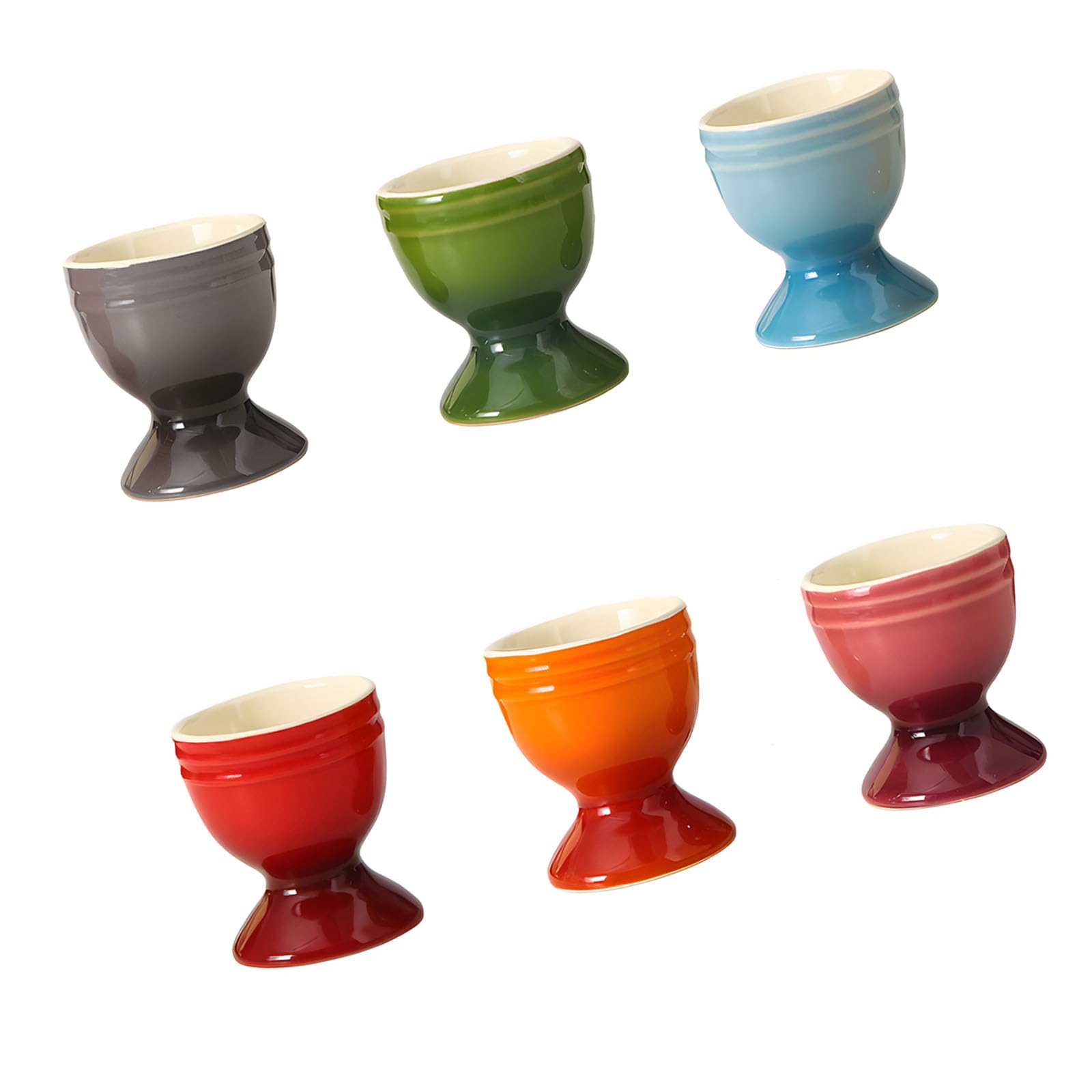 Kaeltsyn 6 Pieces Multicolored Ceramic Oocyte Dishes Perfect for Dining Room Decoration and Safe Presentation of Boiled Eggs Party Brunch Serving Dishes