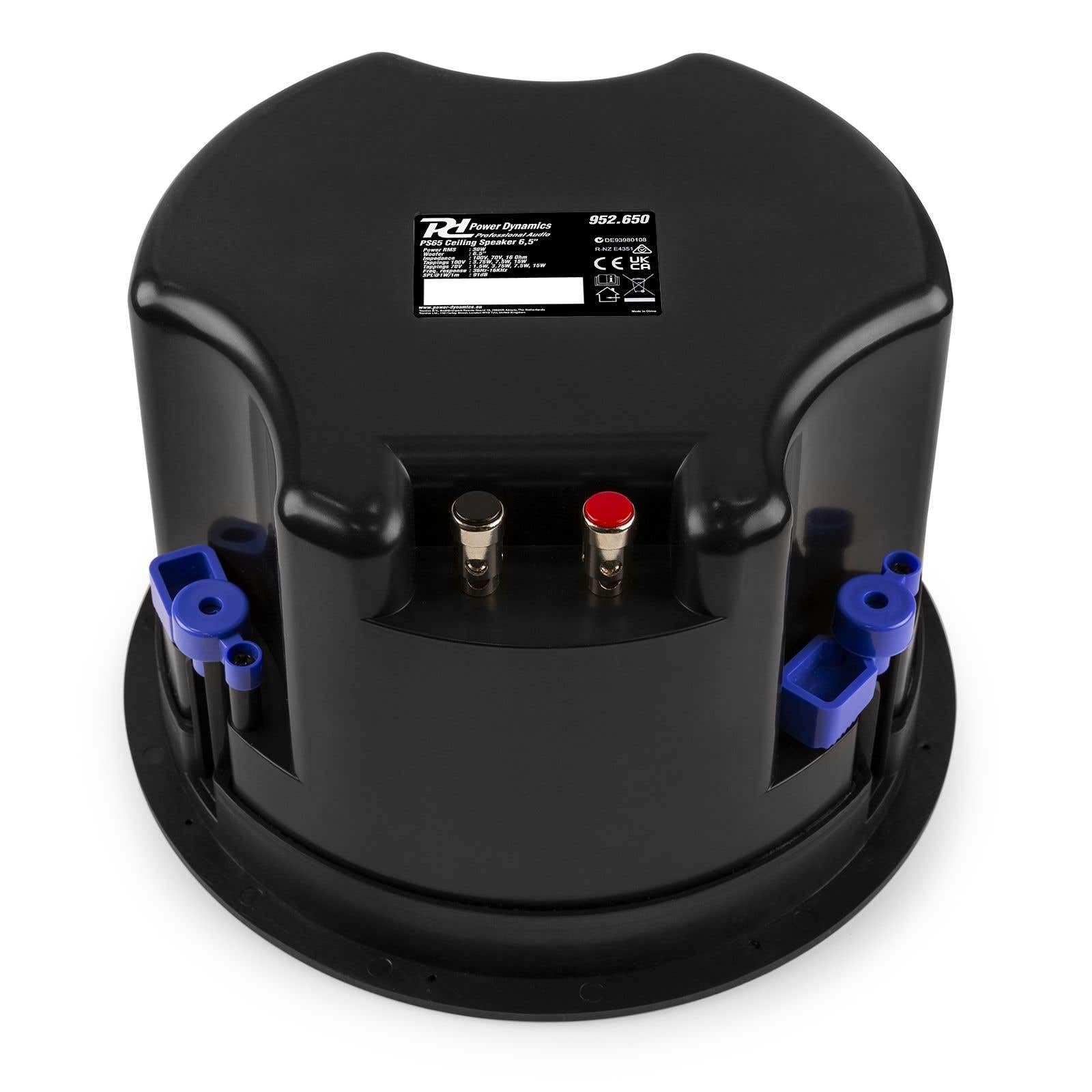 Power Dynamics PS65 Enceinte Encastrable de Plafond 70V 100V 16Ω 30 Watts RMS 6,5 Pouces Public Address