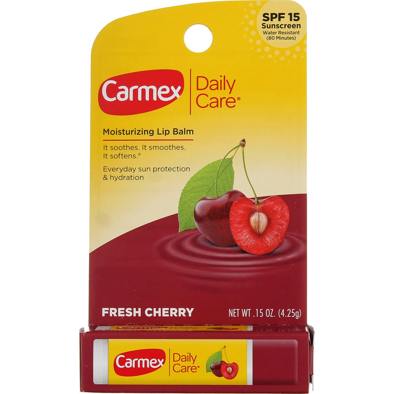 Amazon.com : Carmex Lip Balm Stick Cherry Spf#15, 0.15 Oz : Beauty