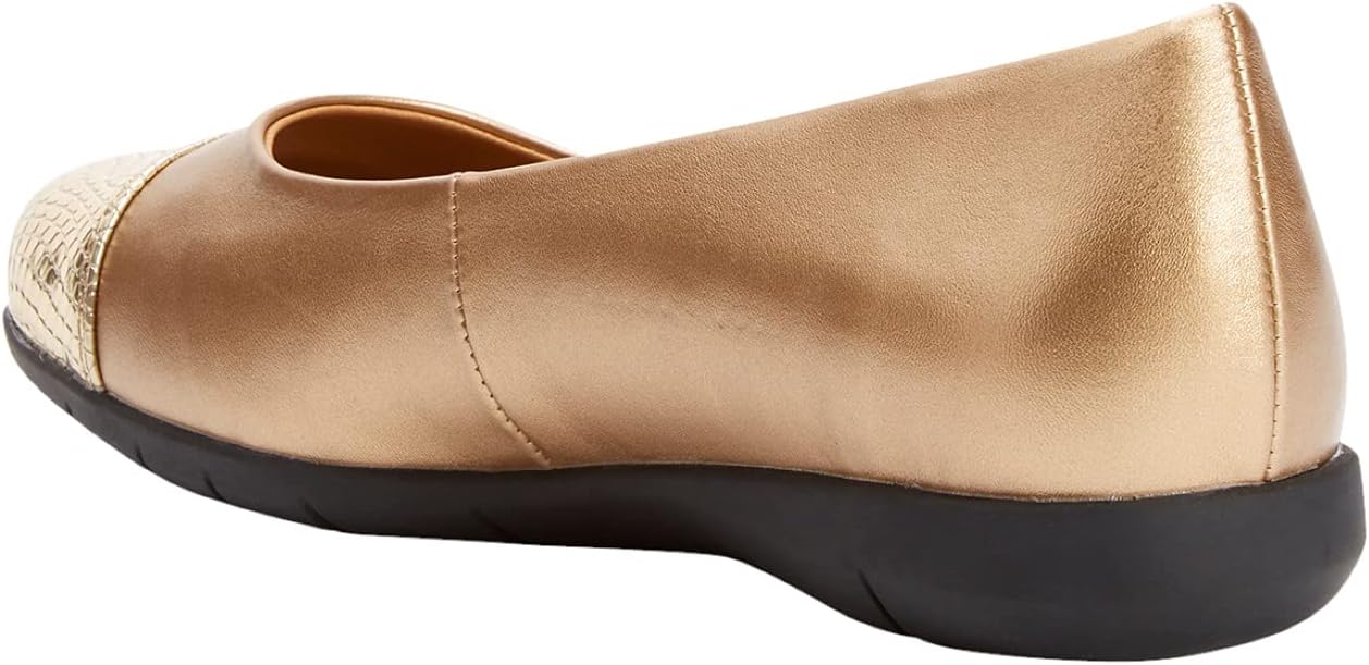 Comfortview Women's Wide Width The Fay Flat Shoes - 8 M, Natural Multi Beige