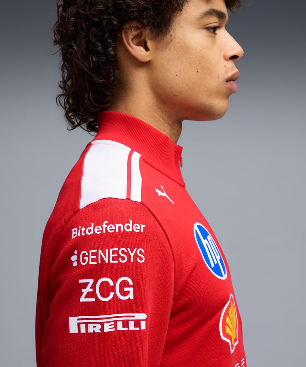 PUMA Scuderia Ferrari F1 2026 Męski sweter Team T7 1/2 z zamkiem błyskawicznym - czerwony