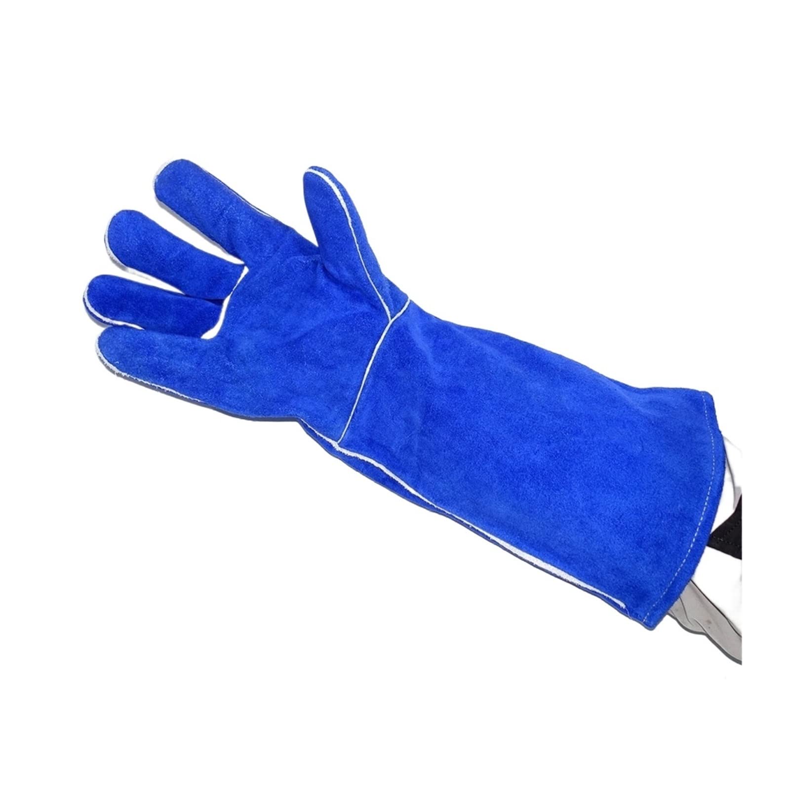 Welding Supplies Professional 45cm Long Welding Gloves Heat Flame Retardant Leather Plasma Cutting Work Glove