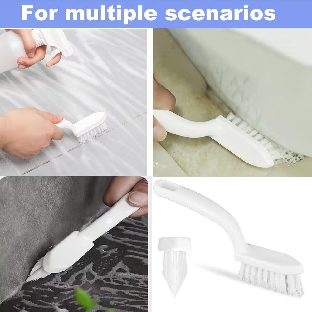 Xemnys Spazzola per piastrelle per fughe, spazzola per WC sotto il bordo, spazzola per la pulizia delle fessure, strumento per la pulizia di bagno/doccia/cucina/finestra