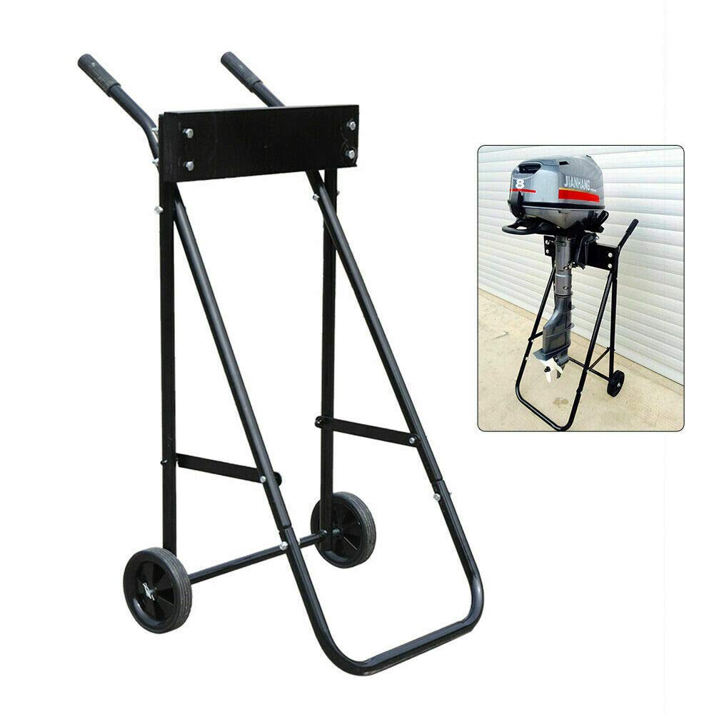 Outboard Motor Engine Trolley Stand Heavy Duty Foldable Boat Motor Carrier Stand Cart 70kg, Multi Purposed Portable Boat Motor Dolly Trolley Transport Stand for Long/Short Shaft Motors