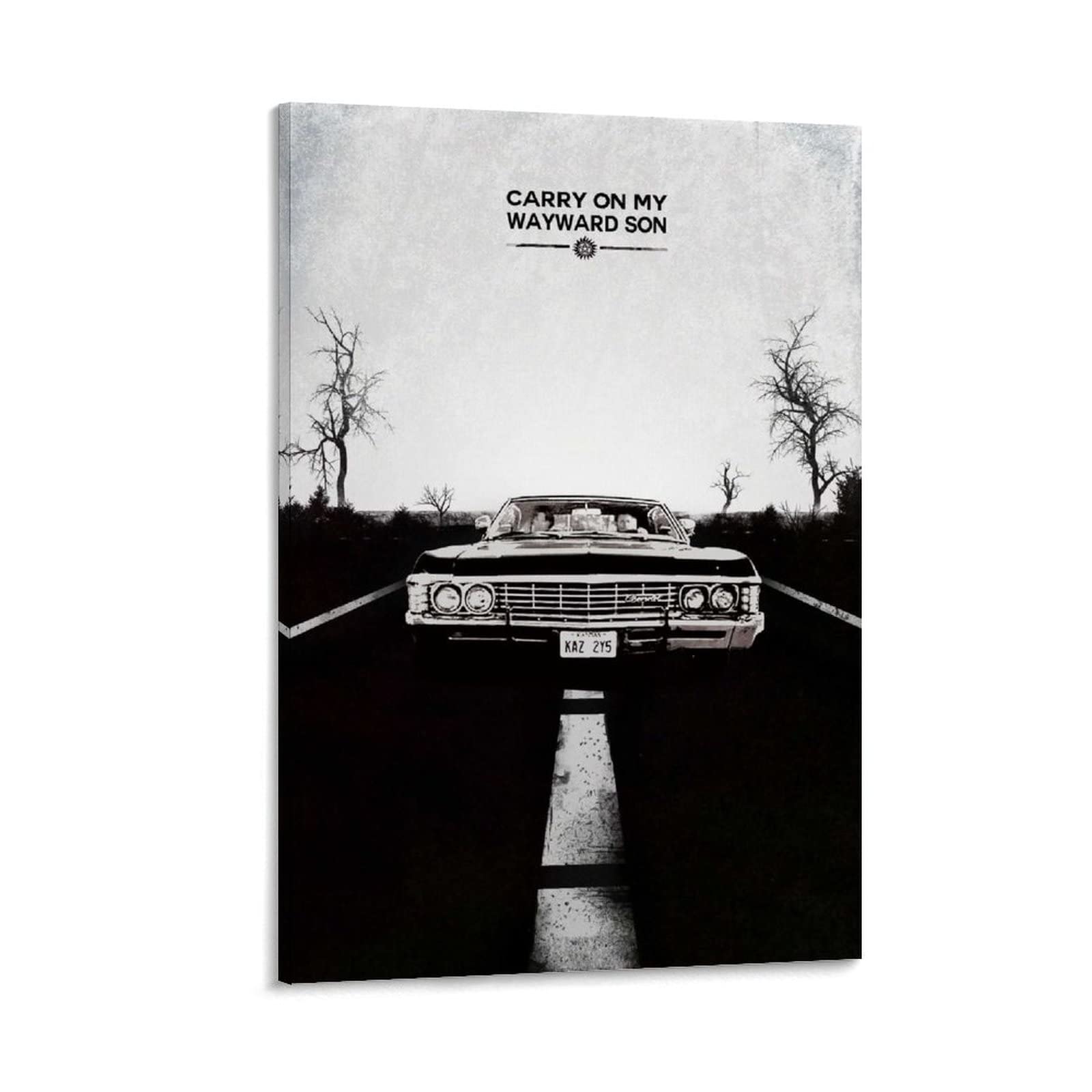 CUQ Carry On My Wayward Son Supernatural Poster Prints on Canvas Home Wall Decor Picture Print Modern Family Bedroom Decor Posters 12x18inch(30x45cm), Frame-style