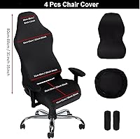Vista 2 de Funda ergonómica para silla de videojuegos, fundas ergonómicas para silla de juegos de computadora, fundas elásticas de poliéster, 4