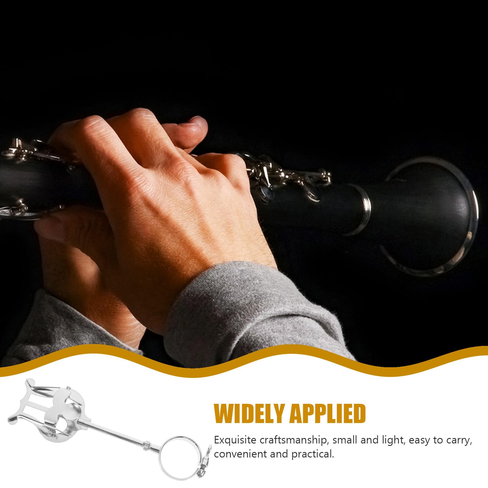 POPETPOP Soporte para Partituras de Clarinete Portátil, Clip para Partitura Musical, Hierro Plata, Sujeta la Partitura con Firmeza para Marcha