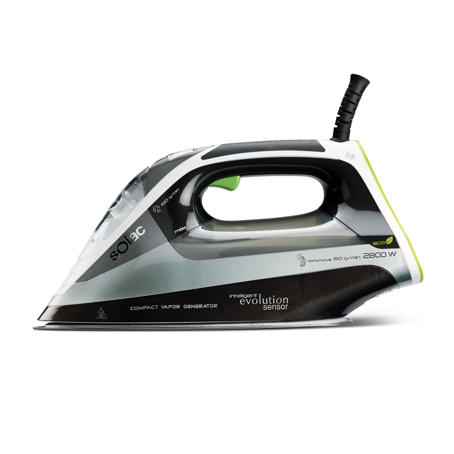 Solac CVG9512 Intelligent Evolution - Centro de planchado compacto, ECO y TURBO, Tecnología Sensor, 2800 W, Plástico