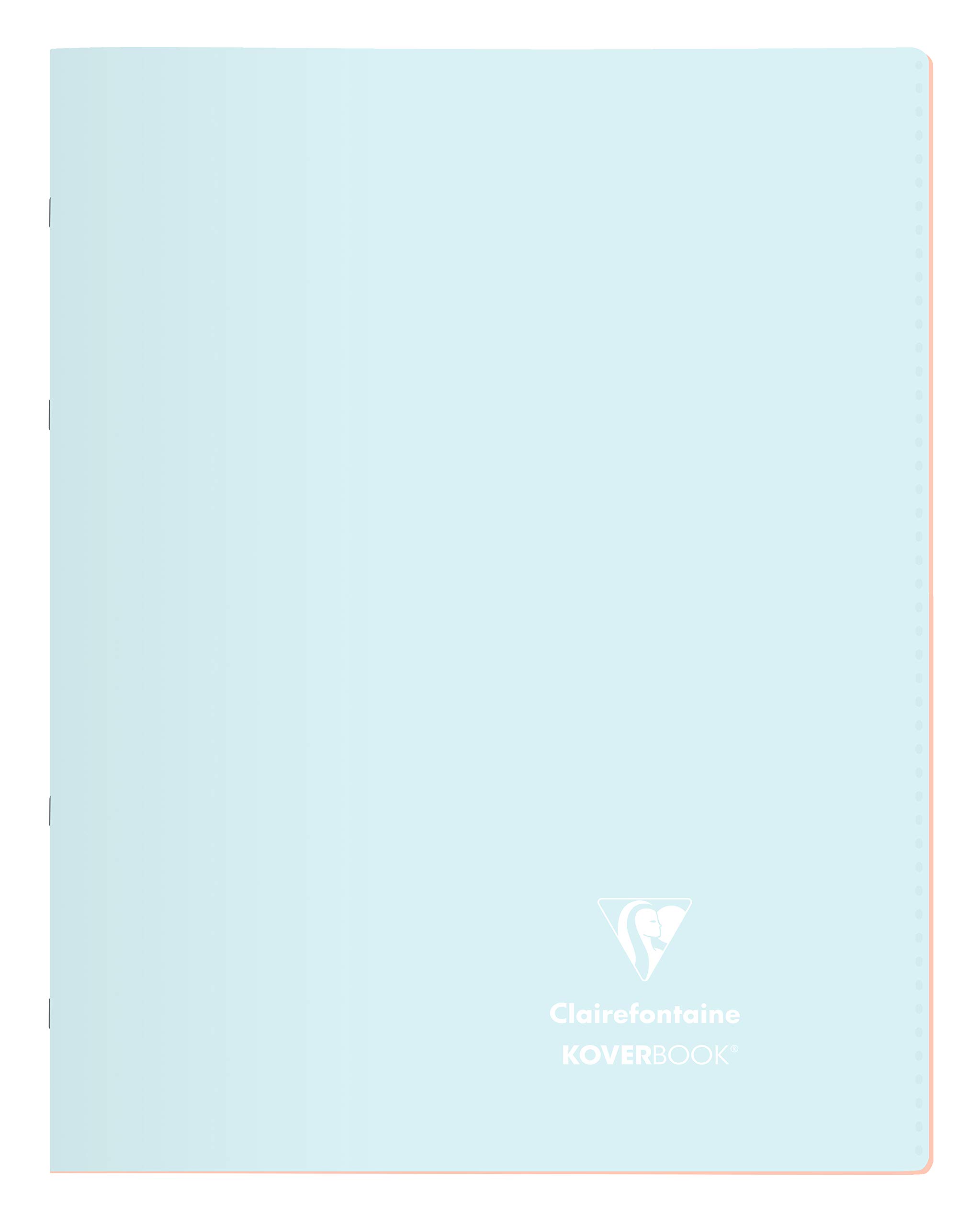 Clairefontaine 981481C Lot de 10 Cahiers Agrafés Koverbook Blush - 24x32 cm - 96 Pages Grands Carreaux - Papier Blanc 90 g - Couverture Polypro Opaque - Couleurs Aléatoires