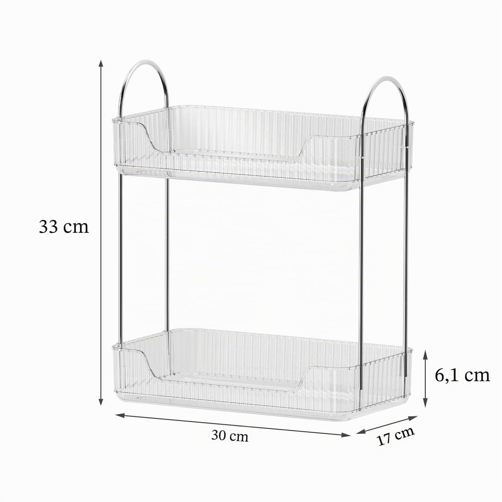 Organizador de Maquillaje, Organizador de Cosméticos, Organizador Perfume, Organizador de Bandeja de Cosméticos de Alta Capacidad para Baño (2 Capas, Transparente)
