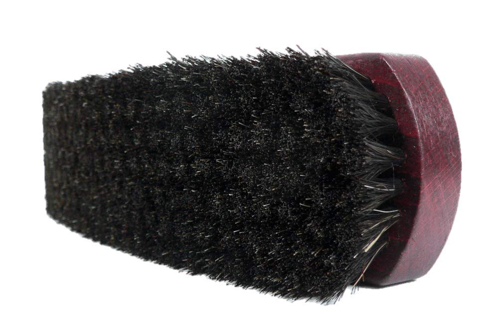 VALENTINO GAREMIPrime Shoe Brush – Superior Shine & Polish - Real Horse Hair & Large Mahogany Dye Wood Handle –Made in Germany (Dark Bristles)