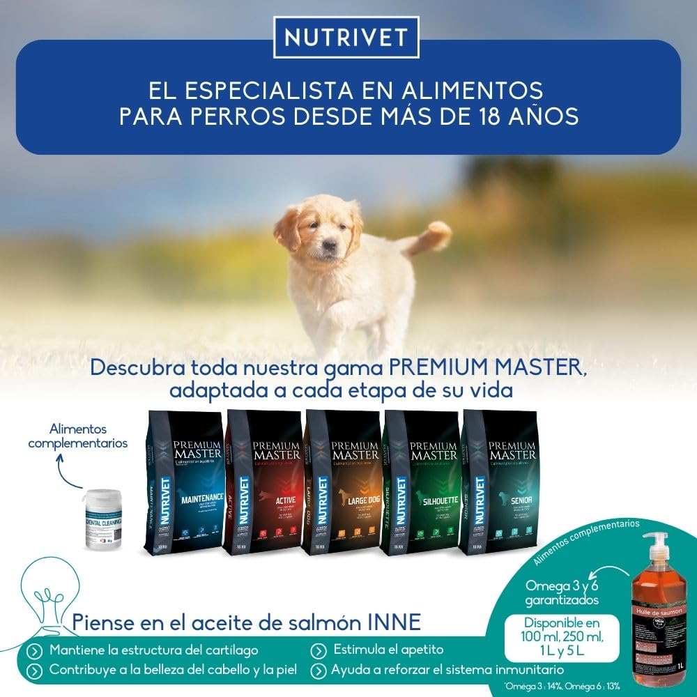 NUTRIVET - Premium Master Junior - Croquetas para Cachorros con Actividad Normal - Pollo y arroz - 15kg