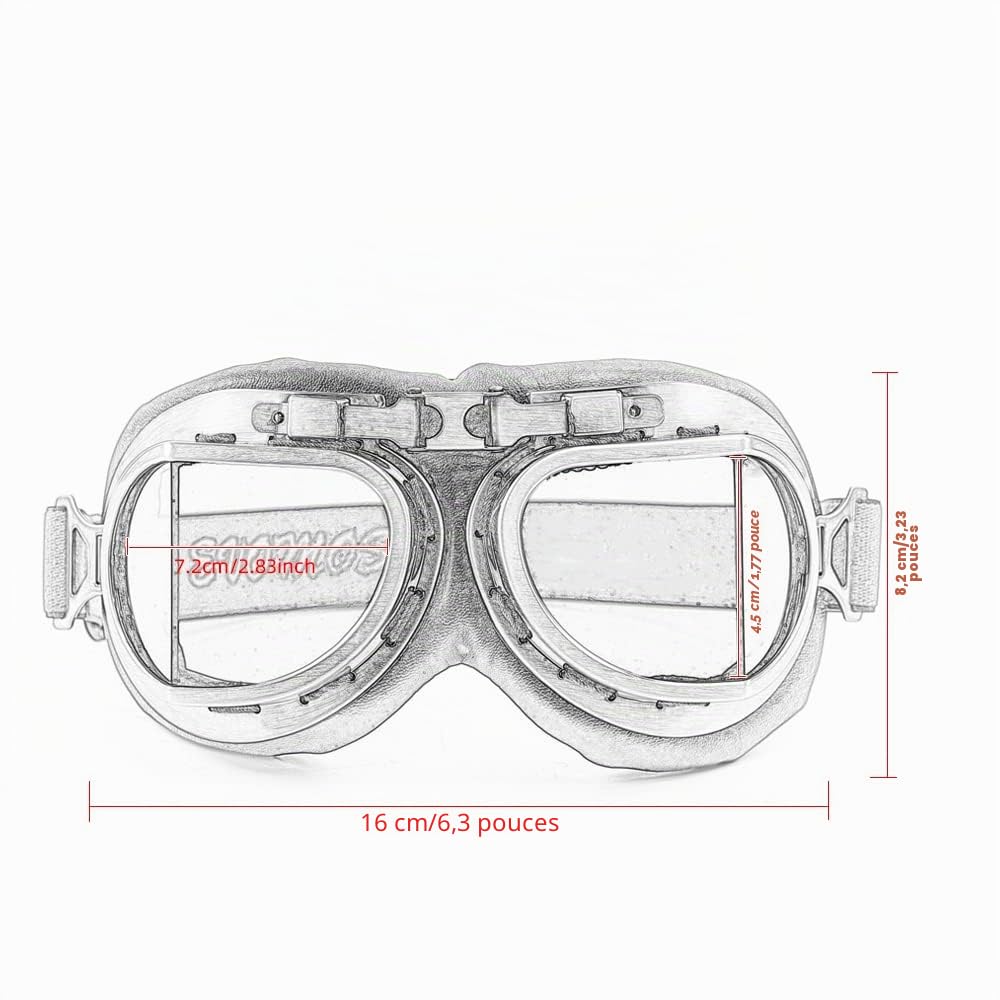 Lunettes de motocross Vintage moto Cruiser Scooter Goggle Biker Racer Cruiser Touring Lunettes de moto (Copper, Smoke)
