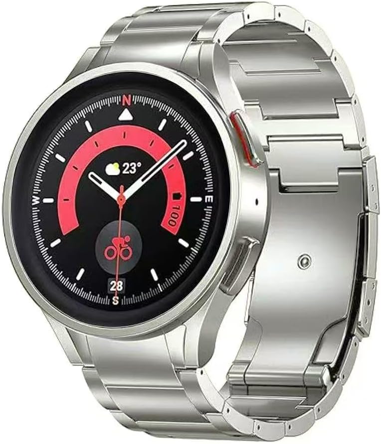 No Gap 20mm Titanium Watch Bands Compatible with Samsung Galaxy Watch 7/6/5/4/FE 44mm 40mm, Titanium Metal Strap for Galaxy Watch 6 Classic 47mm 43mm/ 5 Pro 45mm/ 4 Classic for Men