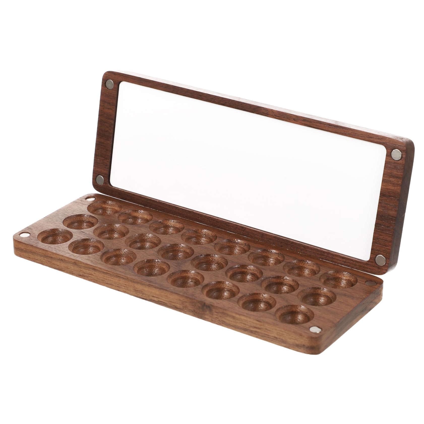 COHEALI Paleta De Madera Bandeja De Valet De Viaje Caja De Pintura De Viaje Bandeja De Madera De Acuarela Vacía Paleta De Mezcla Bandeja con Tapa Caja De Acuarela para Artista