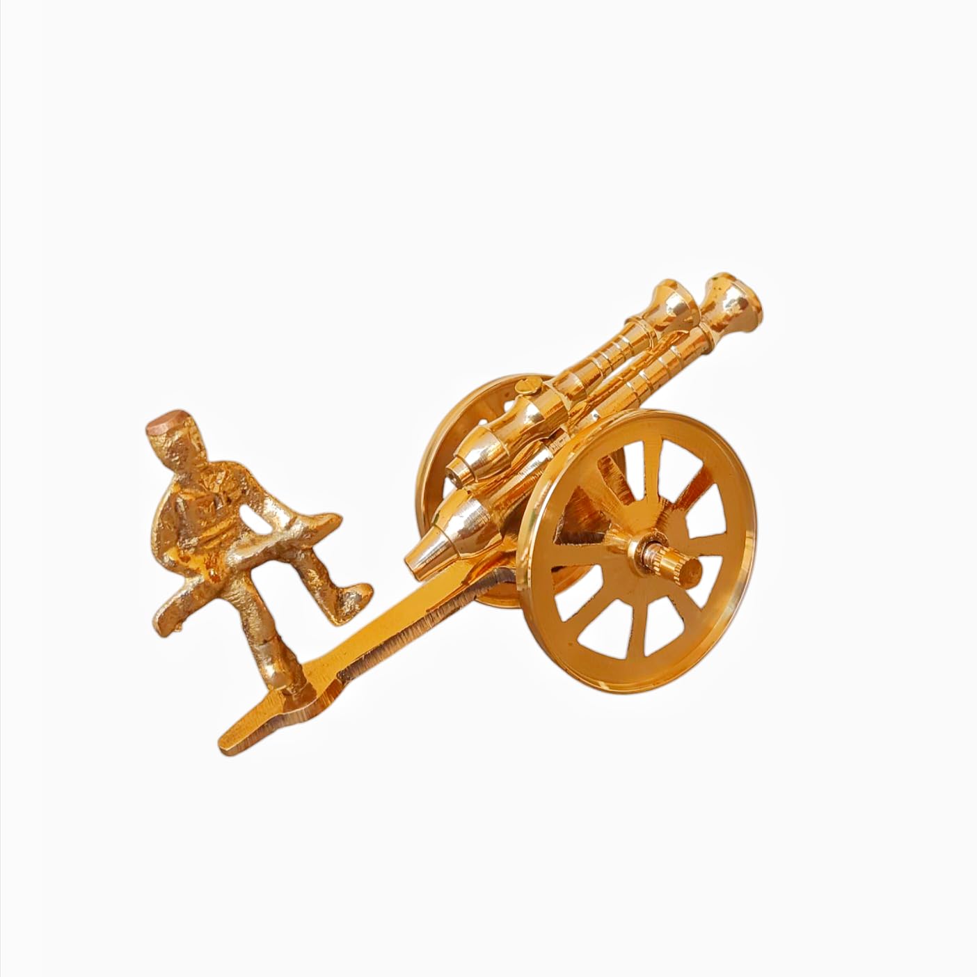 Handmade Vintage Antique Dummy Brass Cannon Home Decor Showpiece | Canon with Soldier Decorative Showpiece 120gm.(13×5×7cm)-image-7