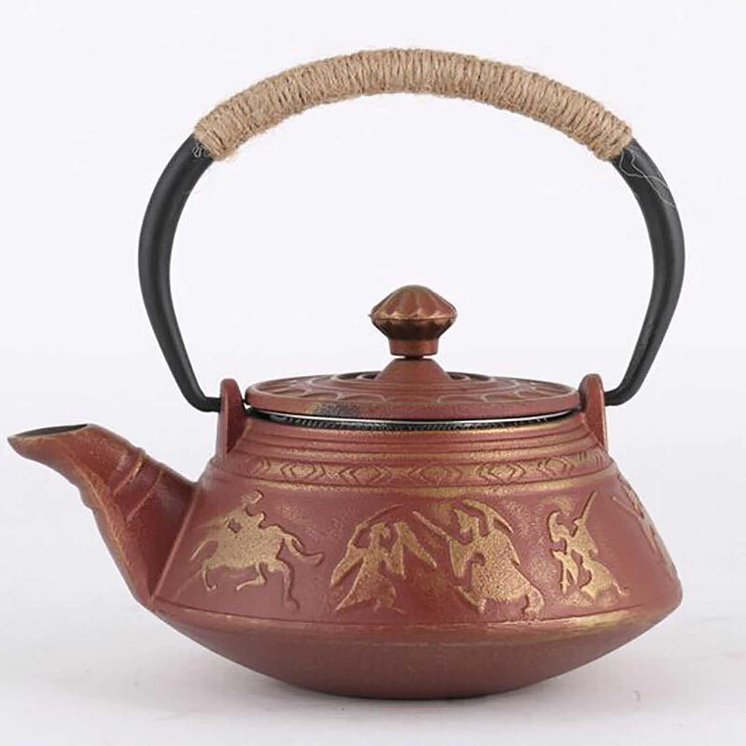 Cast Iron Teapot, 500ML Tea Kettle with Stainless Steel