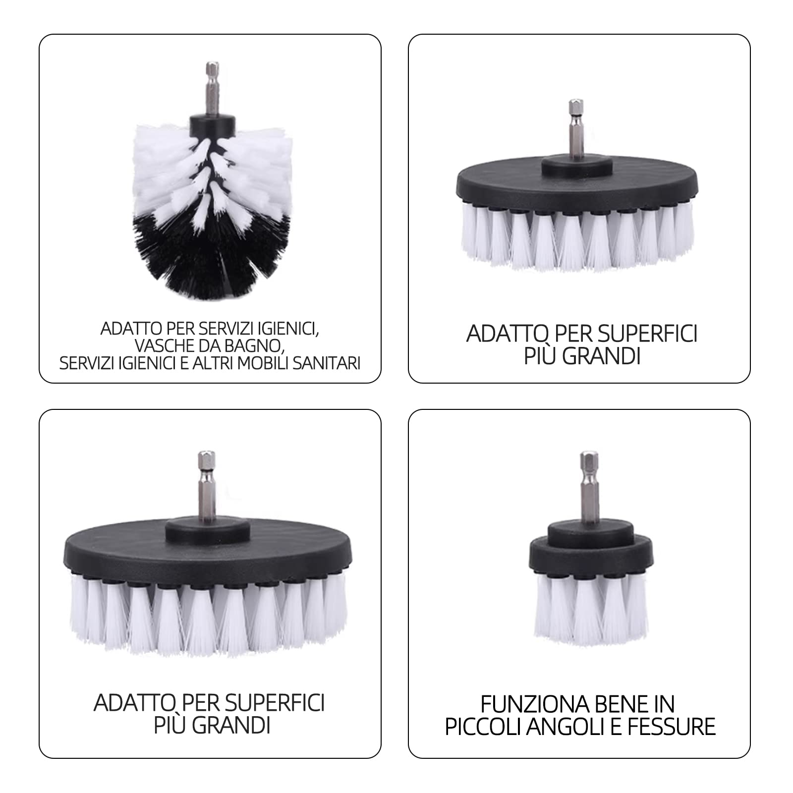 OxoxO Spazzole per Trapano Elettrico 1 Pezzi,Spazzola Rotante Pulizia delle Setole da(2'' Spazzole),Set di Spazzole Pulizia per Trapano, Strumenti per Pulizia Auto Cucina