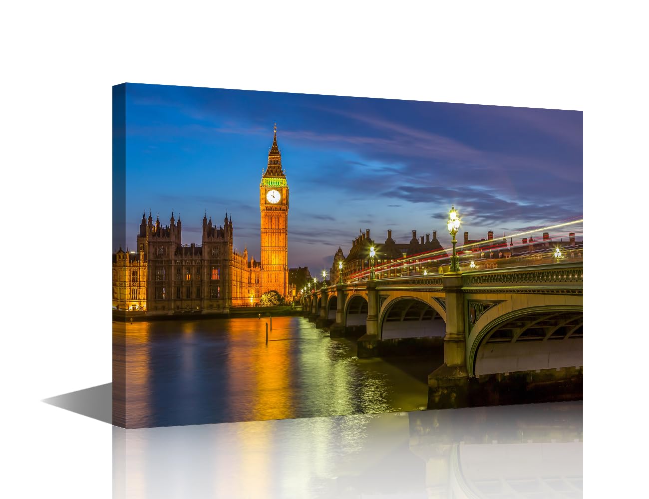 TISHIRON Bedroom Wall Decor Big Ben Wall Art London Home Decor 1 Piece British Parliament Building Pictures for Bedroom Living Room Dining Room Framed Ready to Hang (16''Wx 24''H)