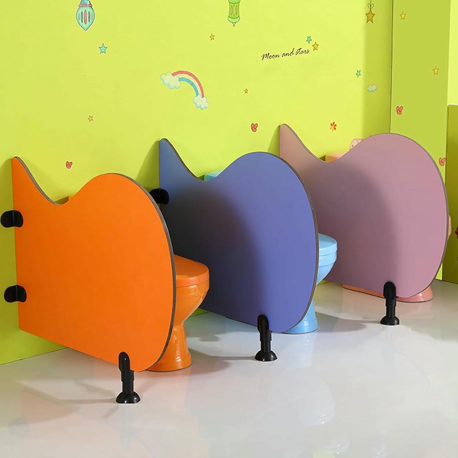 Kindergarten Urinal Privacy Partition, Colorful 60cm Wall-Mounted Screen for Childrens Toilet, Safe Durable for Schools/Public Spaces (Yellow)(Yellow,60cm/23.6in)