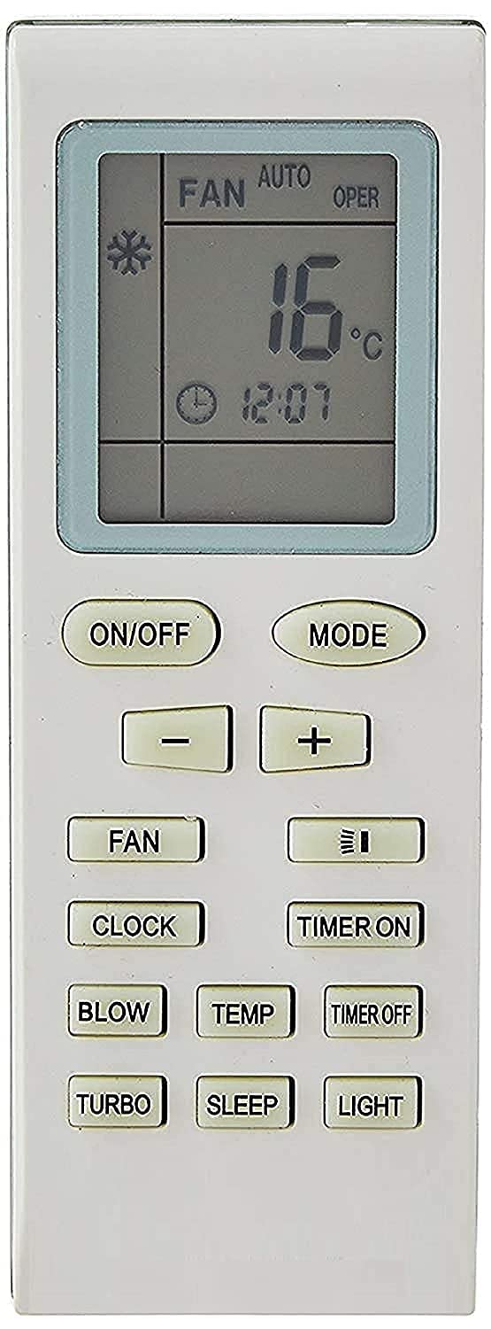 SRIVI | Clock | Timer On | Blow | Temp | Turbo | Sleep | Light Button Function Ac Remote No. 18A,Compatible for Voltas Ac Remote Control (Exactly Same Remote Will Only Work) 2 Years Warranty