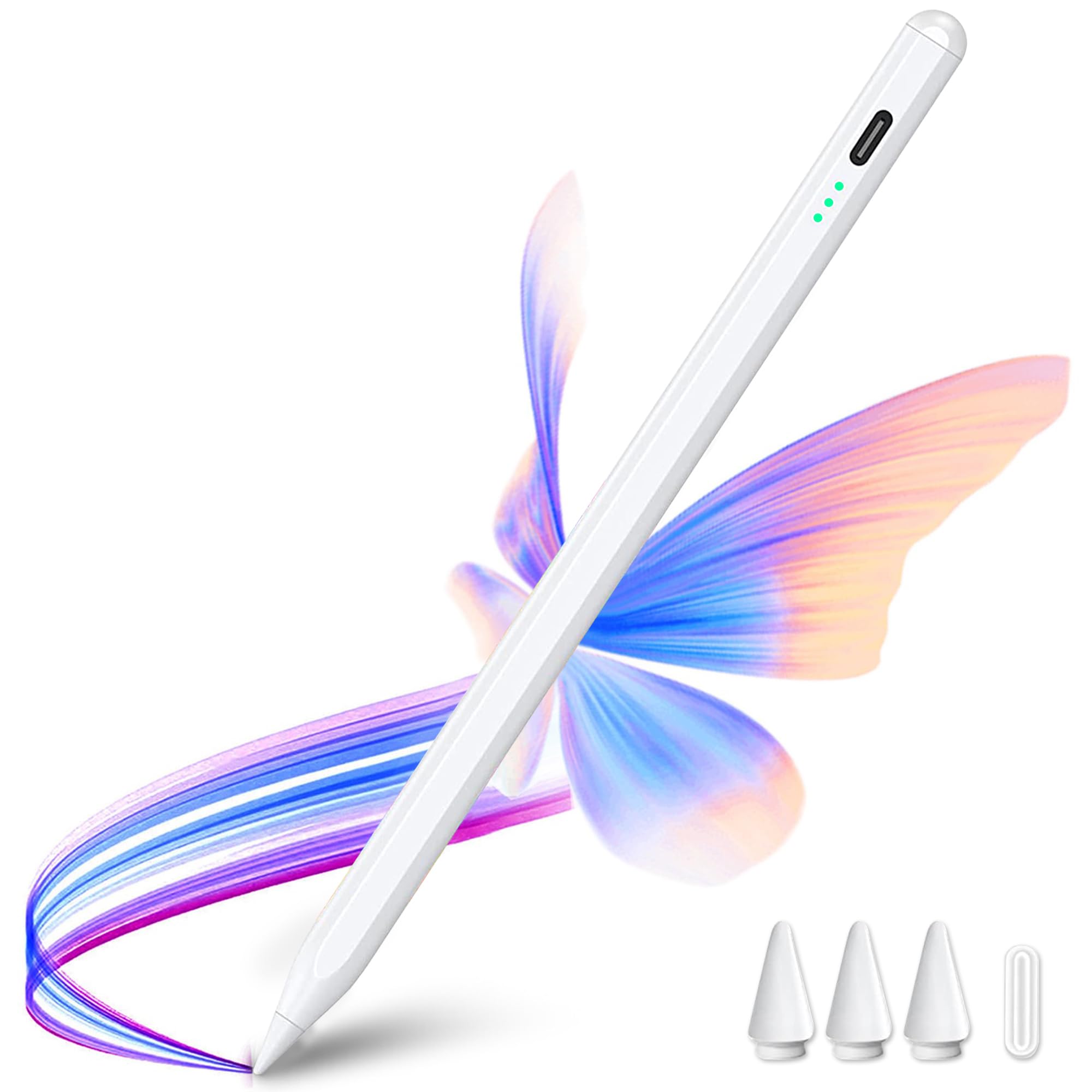 P1 iPad Pencil for iPad 10th/9th Generation, Stylus Pen for iPad with Upgraded 500mAh Battery | Palm Rejection | Magnetic Adsorption | Tilt Tech, Precise Stylus for iPad 2018-2024