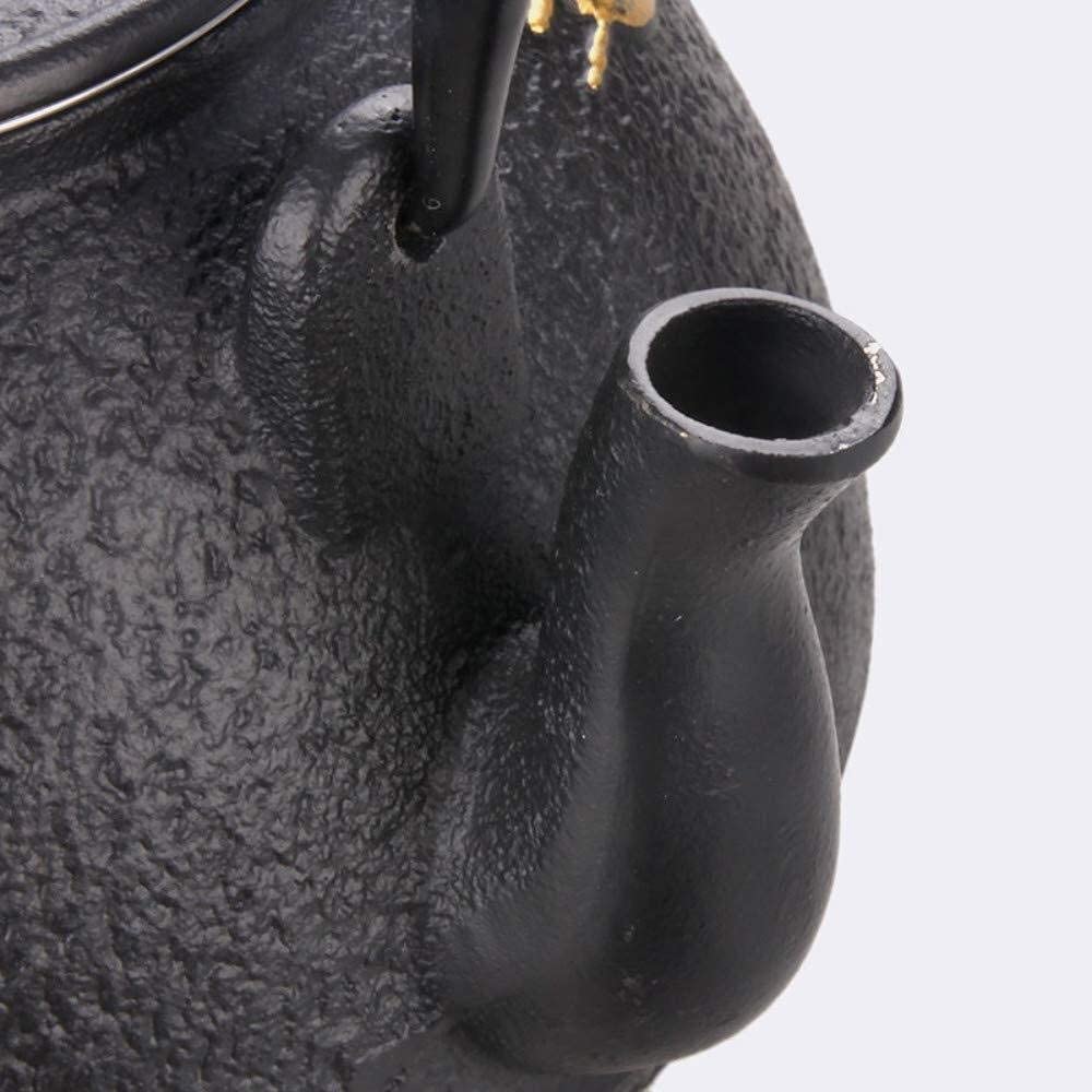 Tetera de Hierro Tetera Japonesa Tetera De 1200ML, Teteras De Hierro Fundido, Proceso Sin Recubrimiento, Olla De Hierro Crudo Tetera Hierro Fundido Hervidor de Hierro Fundido