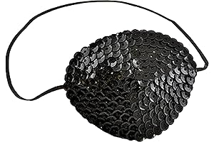 Women's Sequin Eye Patch, Black, Standard: a Stylish and Functional Accessory