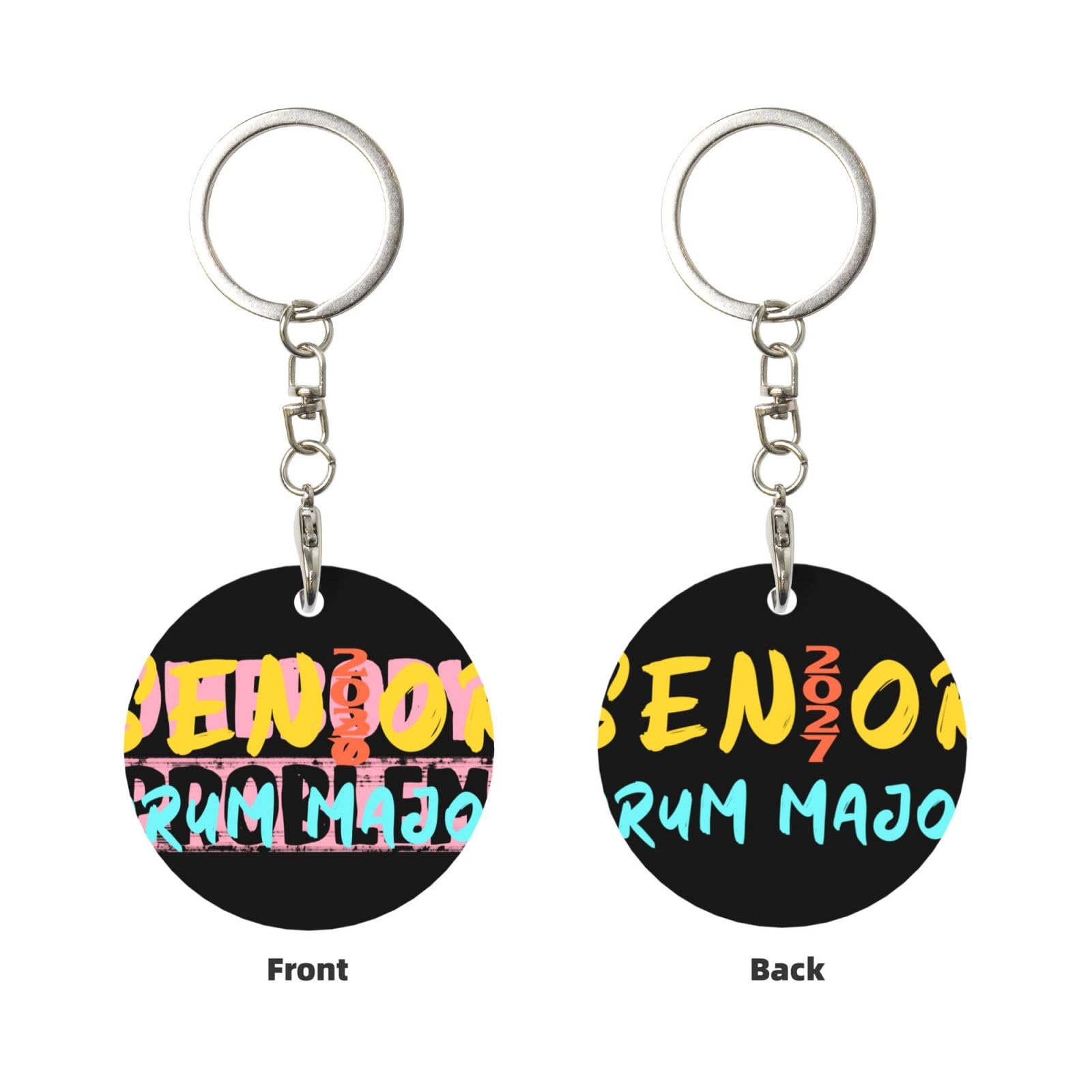 Kangweida Senior 2027 Drum Major Durable Aluminum Round Keychain Stylish Useful