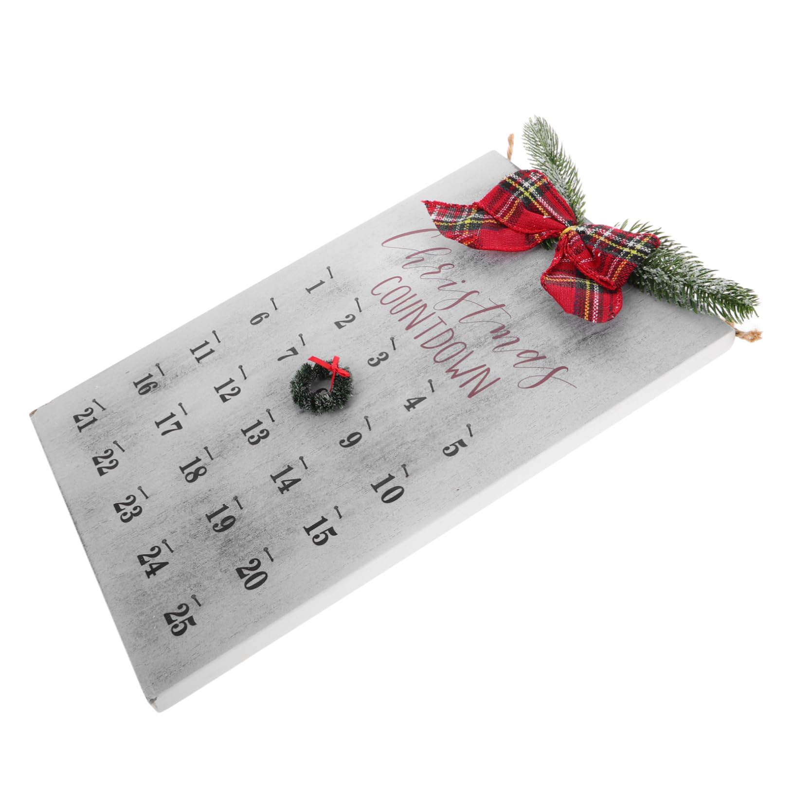 IMIKEYA Calendario de Guirnaldas Navideñas Letrero Colgante de Madera para Decoración Navideña Casa Oficina Calendario de Regresiva de Madera para Navidad